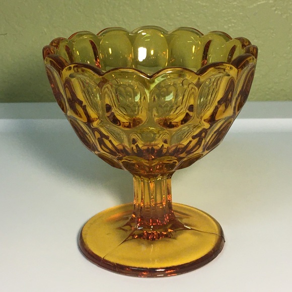 Vintage Indiana Glass Amber Compote - Picture 4 of 12